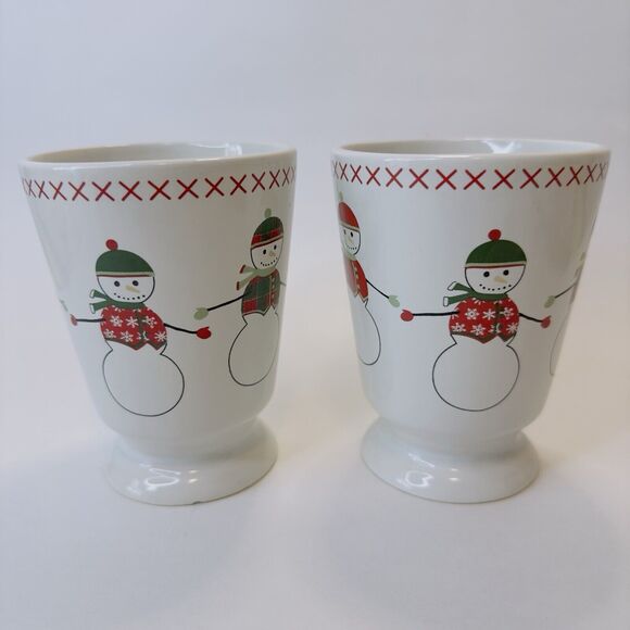 Bay Island Snowman Christmas Cup/Mug 12 oz set of 2 coffee Tea Hot Cocoa Winter - Picture 11 of 11